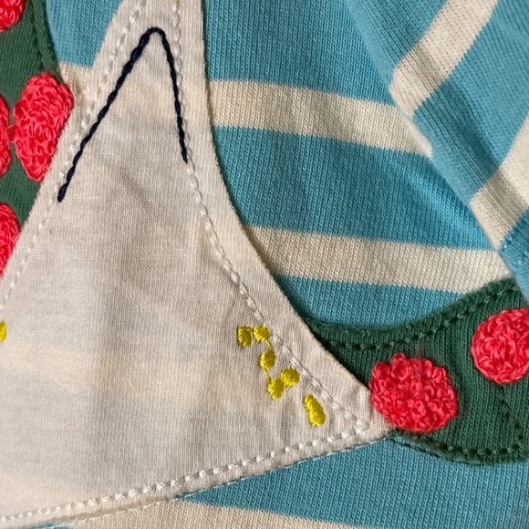 Boden Blue Striped Kids Shirt with Colorful Sea Creatures - Picture 13 of 13